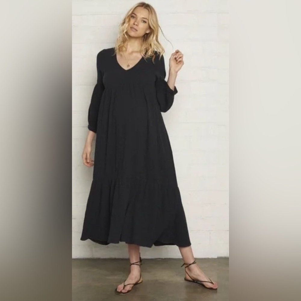 NWT RACHEL PALLY CECILIA GAUZE BLACK MAXI DRESS